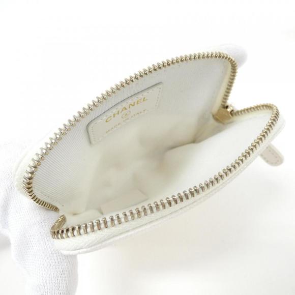 CHANEL Gold & White Caviar Leather Coin Purse - Picture 3 of 3